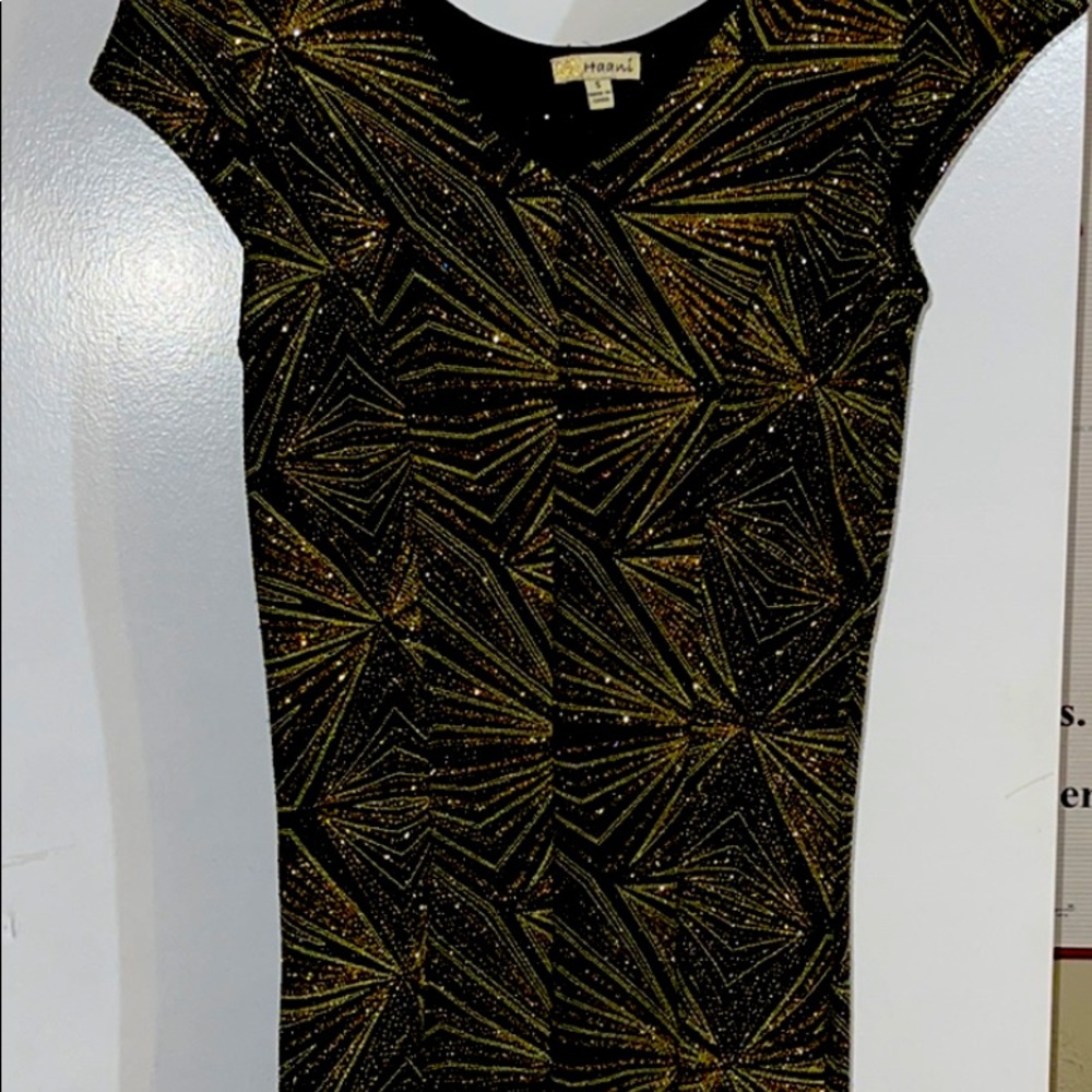 Gold,Green & black Dress